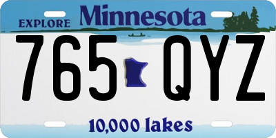 MN license plate 765QYZ
