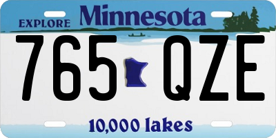 MN license plate 765QZE