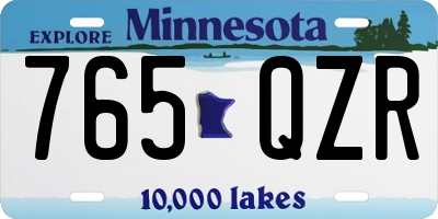 MN license plate 765QZR