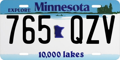 MN license plate 765QZV