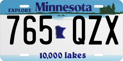 MN license plate 765QZX