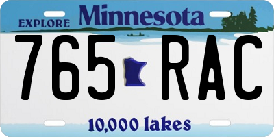 MN license plate 765RAC