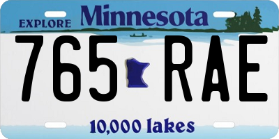 MN license plate 765RAE