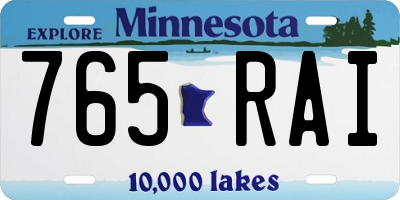 MN license plate 765RAI