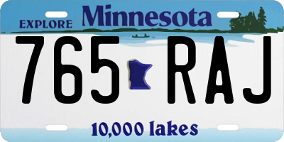 MN license plate 765RAJ