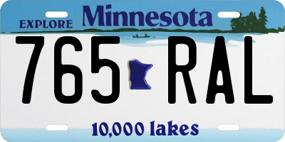 MN license plate 765RAL