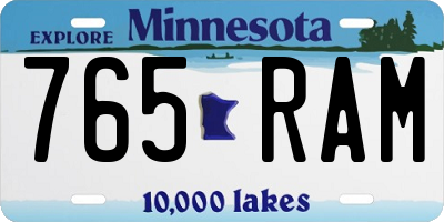 MN license plate 765RAM