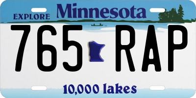 MN license plate 765RAP