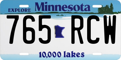 MN license plate 765RCW