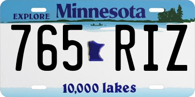 MN license plate 765RIZ