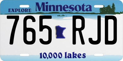 MN license plate 765RJD