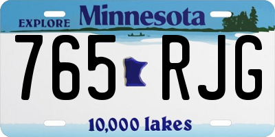 MN license plate 765RJG