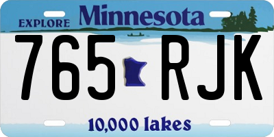 MN license plate 765RJK