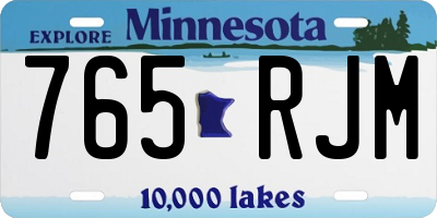 MN license plate 765RJM