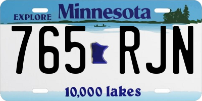 MN license plate 765RJN