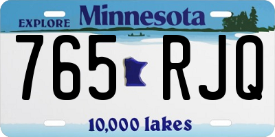 MN license plate 765RJQ