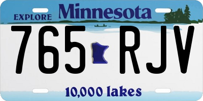 MN license plate 765RJV