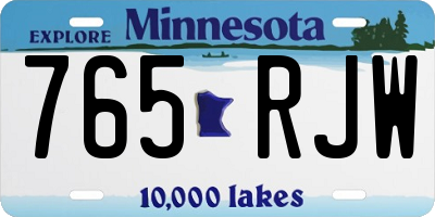 MN license plate 765RJW