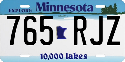 MN license plate 765RJZ
