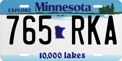 MN license plate 765RKA