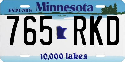 MN license plate 765RKD