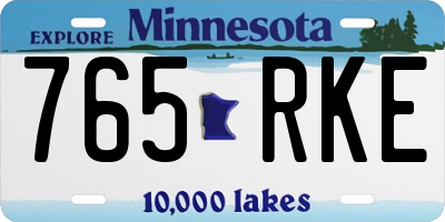 MN license plate 765RKE