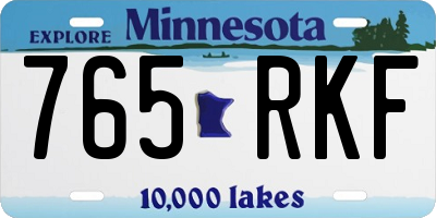 MN license plate 765RKF