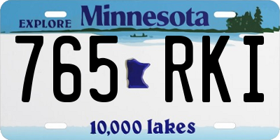 MN license plate 765RKI