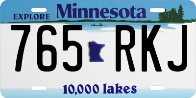 MN license plate 765RKJ
