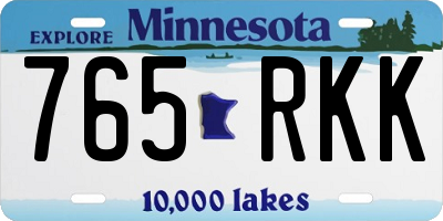 MN license plate 765RKK