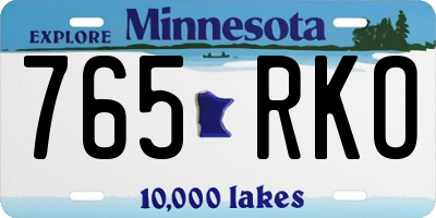 MN license plate 765RKO