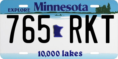 MN license plate 765RKT