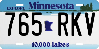 MN license plate 765RKV