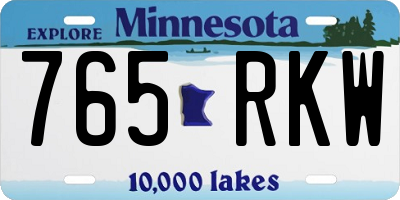 MN license plate 765RKW