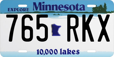MN license plate 765RKX