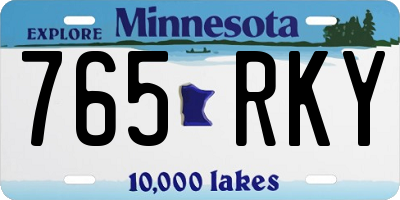 MN license plate 765RKY