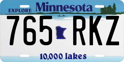 MN license plate 765RKZ