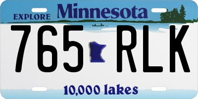 MN license plate 765RLK