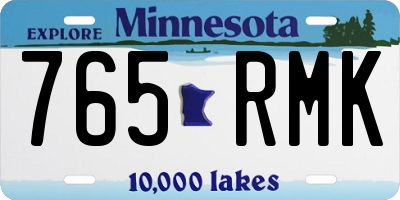 MN license plate 765RMK