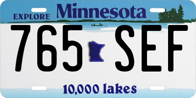 MN license plate 765SEF