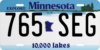 MN license plate 765SEG