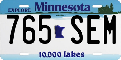 MN license plate 765SEM