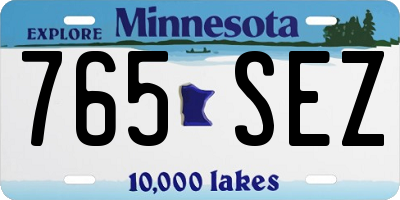 MN license plate 765SEZ