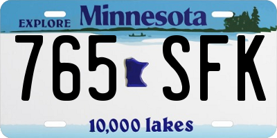 MN license plate 765SFK