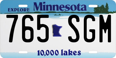 MN license plate 765SGM