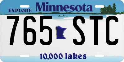 MN license plate 765STC
