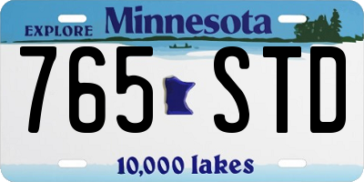 MN license plate 765STD