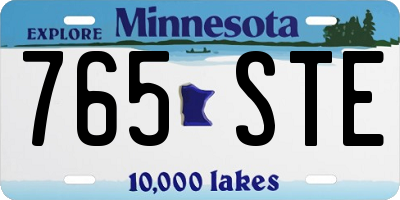 MN license plate 765STE