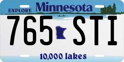 MN license plate 765STI