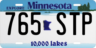 MN license plate 765STP